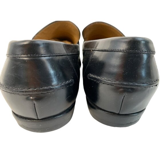 VTG Rare Gucci Men's Black Leather Loafers Size 12.5 Slip On 7453 Sq Logo - Picture 8 of 11